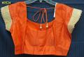 Blouse Reddish Orange Georgette Saree Blouse Medium Size #8524